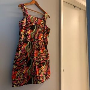 Rare Nooworks Psychedelic Retro Marble Print Overall Dress Large